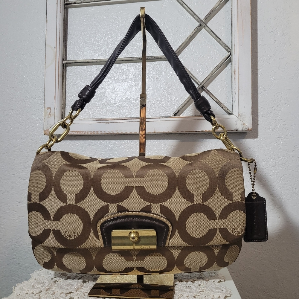 Coach Kristin Op Art Sateen Hobo Shoulder Bag